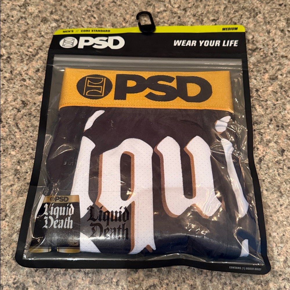 PSD “Liquid Death” Gold/Black Boxer Briefs